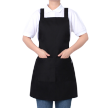 라미아스텔라 도톰한 H형 카페 바리스타 앞치마 M, 블랙, 1개