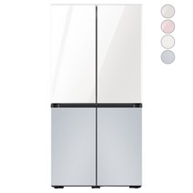 [색상선택형] 삼성전자 비스포크 프리스탠딩 냉장고 방문설치, RF85A93J1AP, 글램 화이트   코타 페블