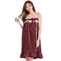 이라인 리지 실크 탑 골프가운 F, 와인, 1개