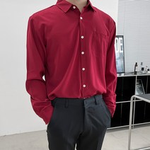 디엘크리 남성용 루즈핏 빅사이즈 구김방지 사계절 긴팔 셔츠