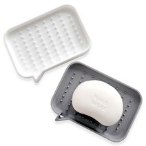 피키픽스 실리콘 물빠짐 비누 받침대, 화이트, 그레이, 2개