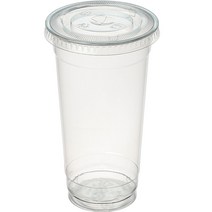 커피촌 투명 PET 아이스컵+평뚜껑, 1개