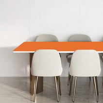 어나더 양면 가죽 방수 식탁보 라운딩, 75 x 115 cm, 오렌지 + 라이트오렌지