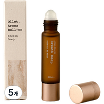 올롯 에센셜 아로마 오일 롤온 브레스딥, 10ml, 5개