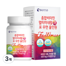 보뚜 종합비타민 멀티미네랄18 포 우먼 올인원 54g, 90정, 3개