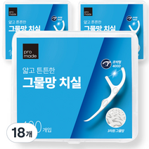 프로메이드 얇고 튼튼한 그물망 치실, 100개입, 18개
