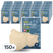 닥터로드 크린 황사방역 마스크 대형 KF94, 베이지, 1개입, 150개