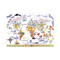 학습&인테리어 세계지도 디자인8번 - 롤스크린 180x130cm