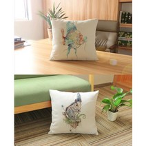 수채화 애니멀 쿠션커버 1 E+F SET