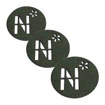레이저 커팅 펠트컵받침 이니셜 N 3개, 카키