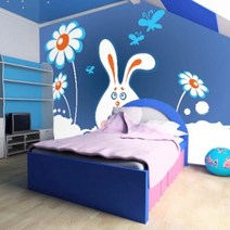 하우디 키즈벽지, K-1178 꽃과 토끼