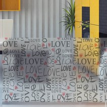 꾸밈 글라스시트지, love 레터링 패턴