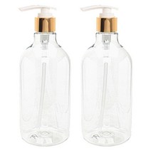 병도매닷컴 DN850 디스펜서 850ml, 용기(투명), 캡(골드), 2개