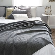 까사에 자연염색 워싱린넨 여름홑겹이불, 차콜그레이