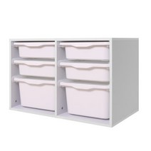 보노하우스 레브 더블 3단 수납장 세트 화이트 프레임, 1세트