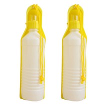 펫코디 파스텔 휴대용 애견 물통 500ml, 옐로우, 2개입