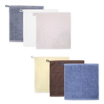 송월타월 솔리드 컬러 고리타올 6p, 랜덤 발송, 1세트