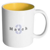 핸드팩토리 원먼스 3월 머그컵, 내부 옐로우, 1개