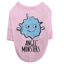 퍼피엔젤 엔젤몬스터 강아지 7부소매 티셔츠, 핑크