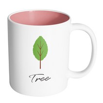 핸드팩토리 자연감성 나무 머그컵, 내부 파스텔 핑크, 1개