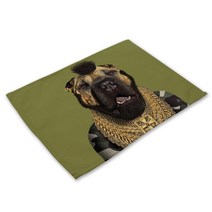 비케이 고양이 개 초상화 식탁매트, 12, 가로 42cm x 세로 32cm