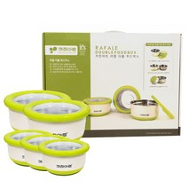 키친아트 라팔 더블 푸드박스, 1세트, 대 2p + 중 3p