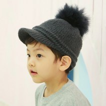무슈 유아공용 델번 털방울 챙모자