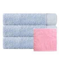 송월타월 호텔 피안느 수건 170g 3p + 뉴컬러 핸드타월 분홍, 연파랑, 1세트