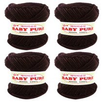 행복뜨기 베이비 순모 뜨개실 4p, 402 밤색