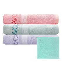 송월타월 샤보렌 가든 파티 수건 3p + 라인 레빗 고리 핸드 타올 파랑, 랜덤 발송, 1세트