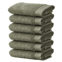 소프트터치 프리미엄 40수 코마사 수건 40 x 80 cm 150g, 올리브, 6개