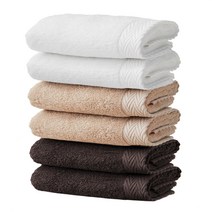 소프트터치 프리미엄 40수 코마사 수건 40 x 80 cm 150g, 브라운톤 혼합 색상, 6개