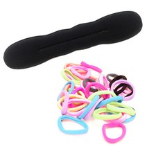 루머스 올림머리 스폰지 라지 HU013 + 머리끈 소 HU122 랜덤 발송 50p, 혼합 색상, 1세트