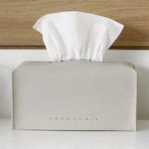 데코토닉 플레인 레더 기본형 티슈커버, 웜그레이, 1개
