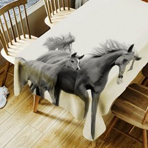 아울리빙 인테리어 일러스트 식탁보, D, 150 x 210 cm