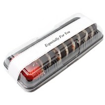 피크닉하우스 블랙김밥도시락 용기 10p + 화이트 띠스티커 10p, 1세트, 블랙본체 10개 + 투명 뚜껑 10개+ 화이트 띠스티커 10p