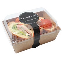 피크닉하우스 미니크라샌드 일회용도시락 용기 10p + 블랙롤리팝 스티커 10p, 1세트