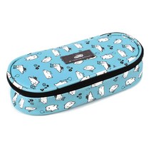 톡톡팬시 7000 패턴 라운드 파우치형 필통 G-PP164, 하늘 하얀 곰, 1개