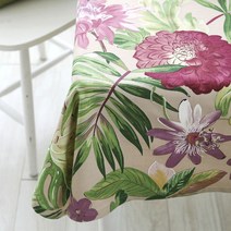 데코토닉 트로피컬 식탁보, 베이지, 6인용(120 x 210 cm)