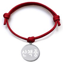 펫츠룩 굿모닝 레드 반려견 목걸이 M + 메탈원형 팬던트 S, 실버(산책중), 1개