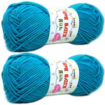 행복뜨기 키즈볼 코튼 뜨개실 2개, 649 파스텔 청록