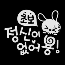 제제데코 초보운전 스티커 정신없어용 초보토끼, 반사(밝은은색), 1개