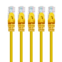 AVIVE 고급형 UTP 2m CAT5.E 랜선 케이블, YELLOW, 5개입