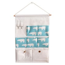 마켓감성 북유럽디자인 7포켓 벽포켓행거 북극곰, 1개