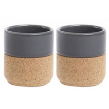 Whycork 찻잔, 다크 그레이, 2개입