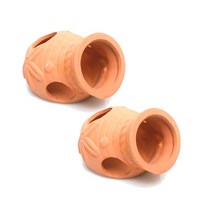 수족관 장식용 항아리 황토 TW2205, 2개입