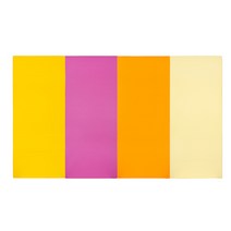 퍼니존 퍼니테라피 옐로우 비비드 시리즈 유아 폴더 매트, 옐로우 + 핫핑크 + 오렌지 + 아이보리