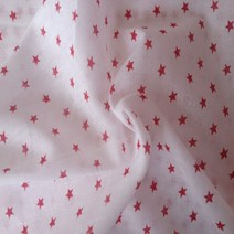 블루무역 원단 흰바탕 레드 별, 혼합 색상