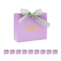 도나앤데코 웨딩세레모니 미니 답례품 상자 10p + 리본 10p, 퍼플 + 그레이 리본, 1세트