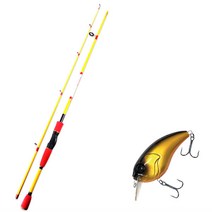 아피스 배스게임 XT 루어 낚싯대 옐로우 + 다미끼 브루트 70 하드베이트 루어 236H BLACK GOLD HOLO, 1세트